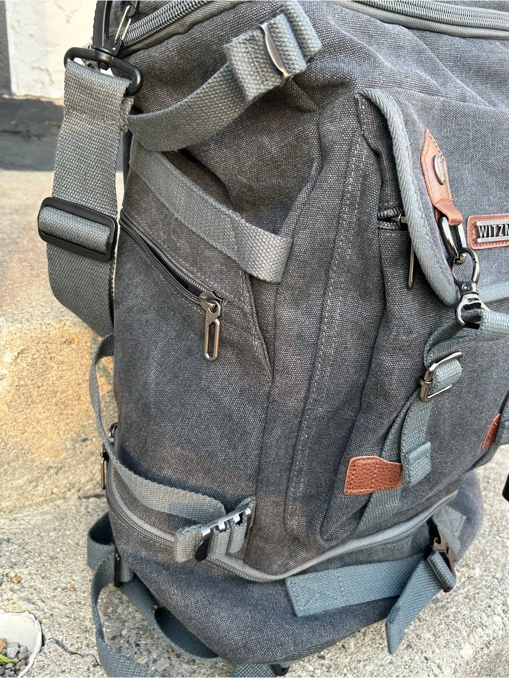 WITZMAN Travel Backpack for Men Women Carry on Luggage Backpack Canvas Rucksack